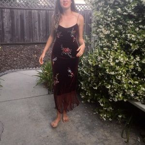 Betsy Johnson velvet floral evening dress